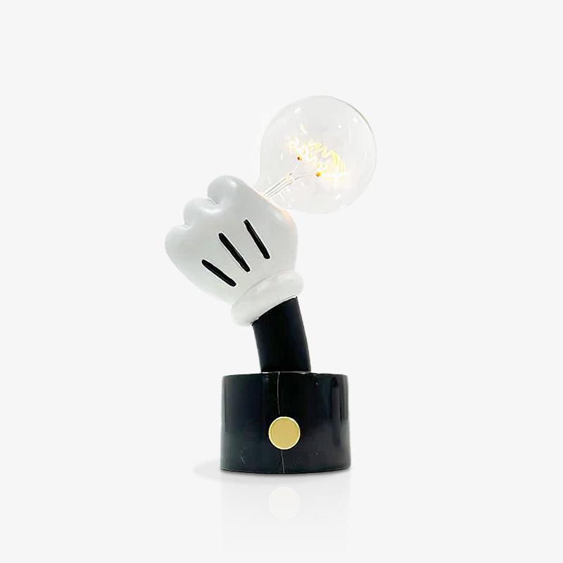 Mickey Mouse Inspired Table Lamp | Metal & Marble | White & Black Finish