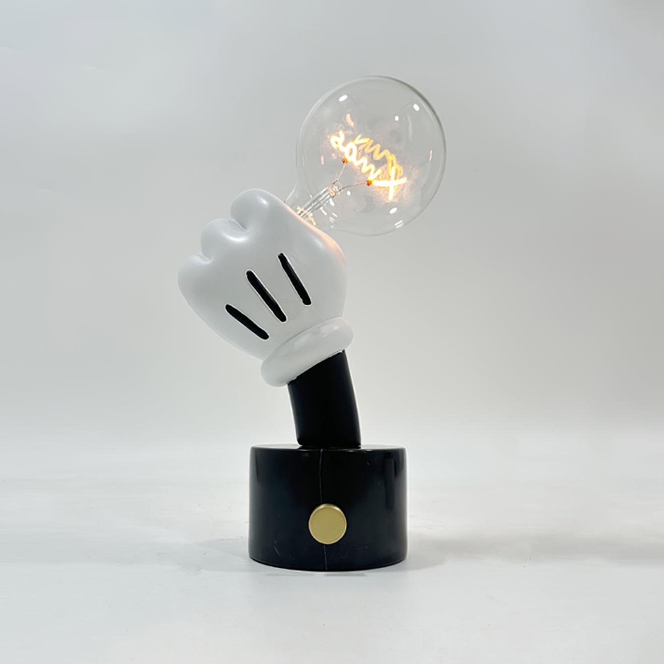Mickey Mouse Inspired Table Lamp | Metal & Marble | White & Black Finish
