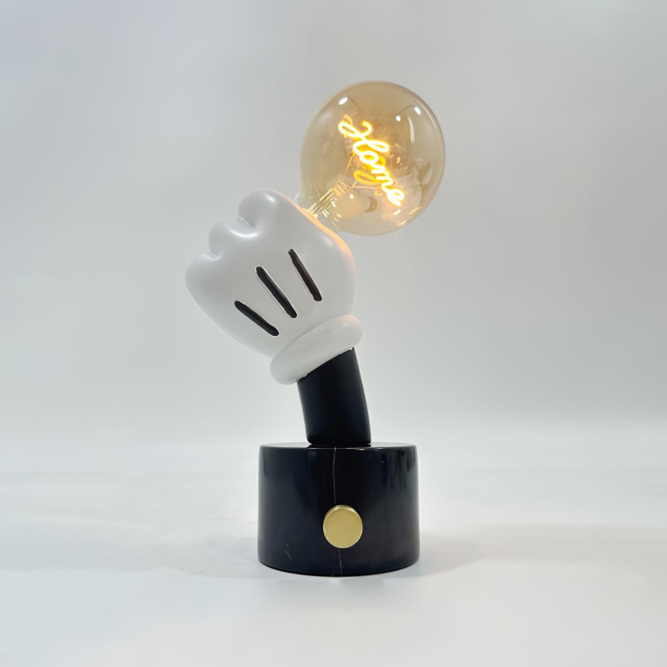 Mickey Mouse Inspired Table Lamp | Metal & Marble | White & Black Finish
