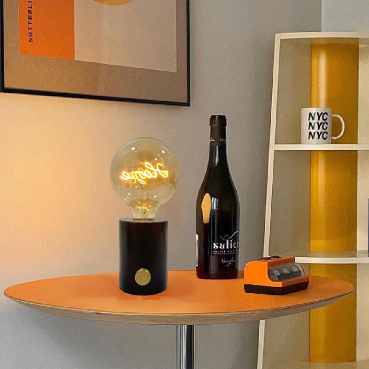 Mickey Mouse Inspired Table Lamp | Metal & Marble | White & Black Finish
