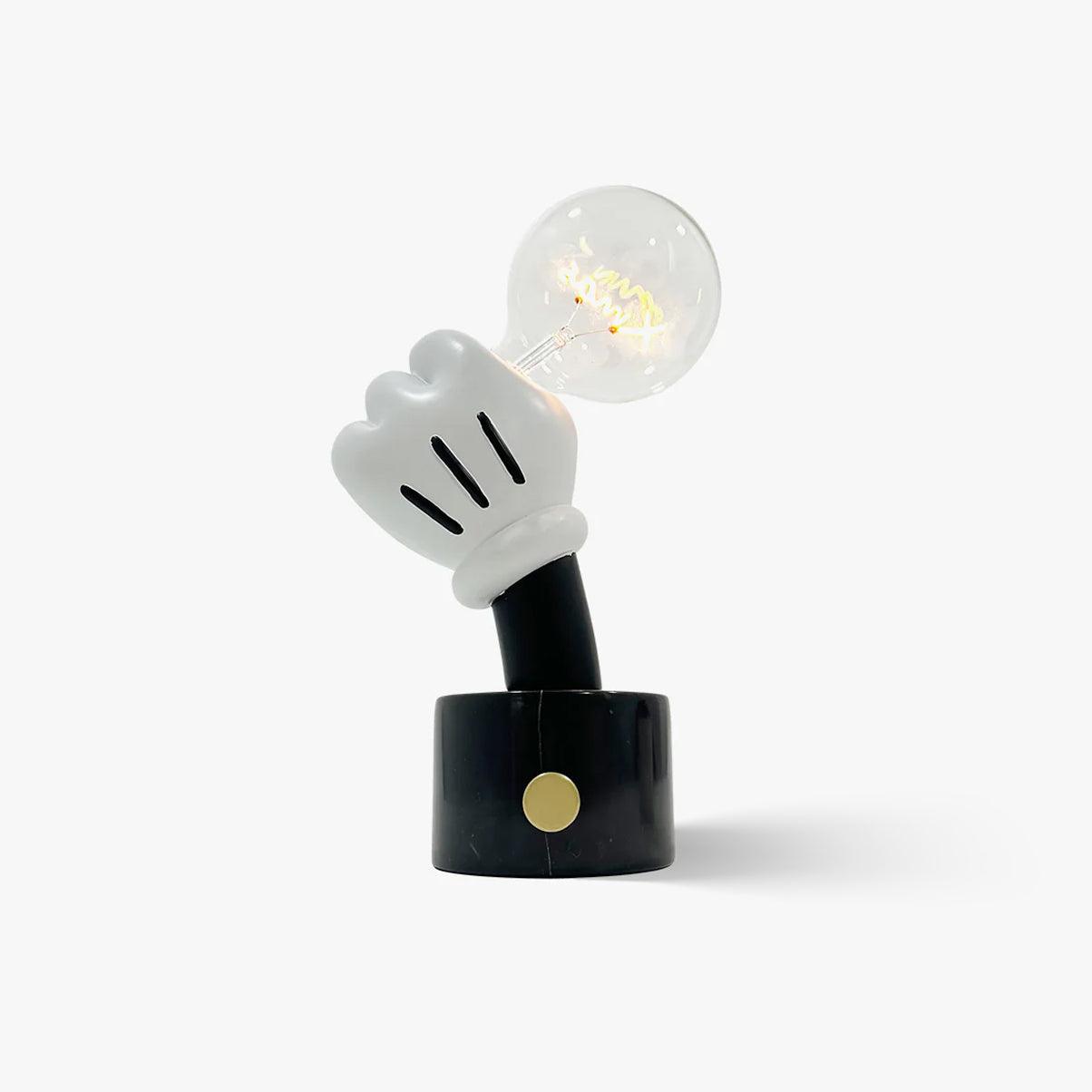 Mickey Mouse Inspired Table Lamp | Metal & Marble | White & Black Finish
