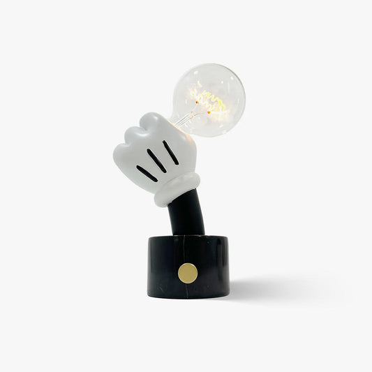 Mickey Mouse Inspired Table Lamp | Metal & Marble | White & Black Finish