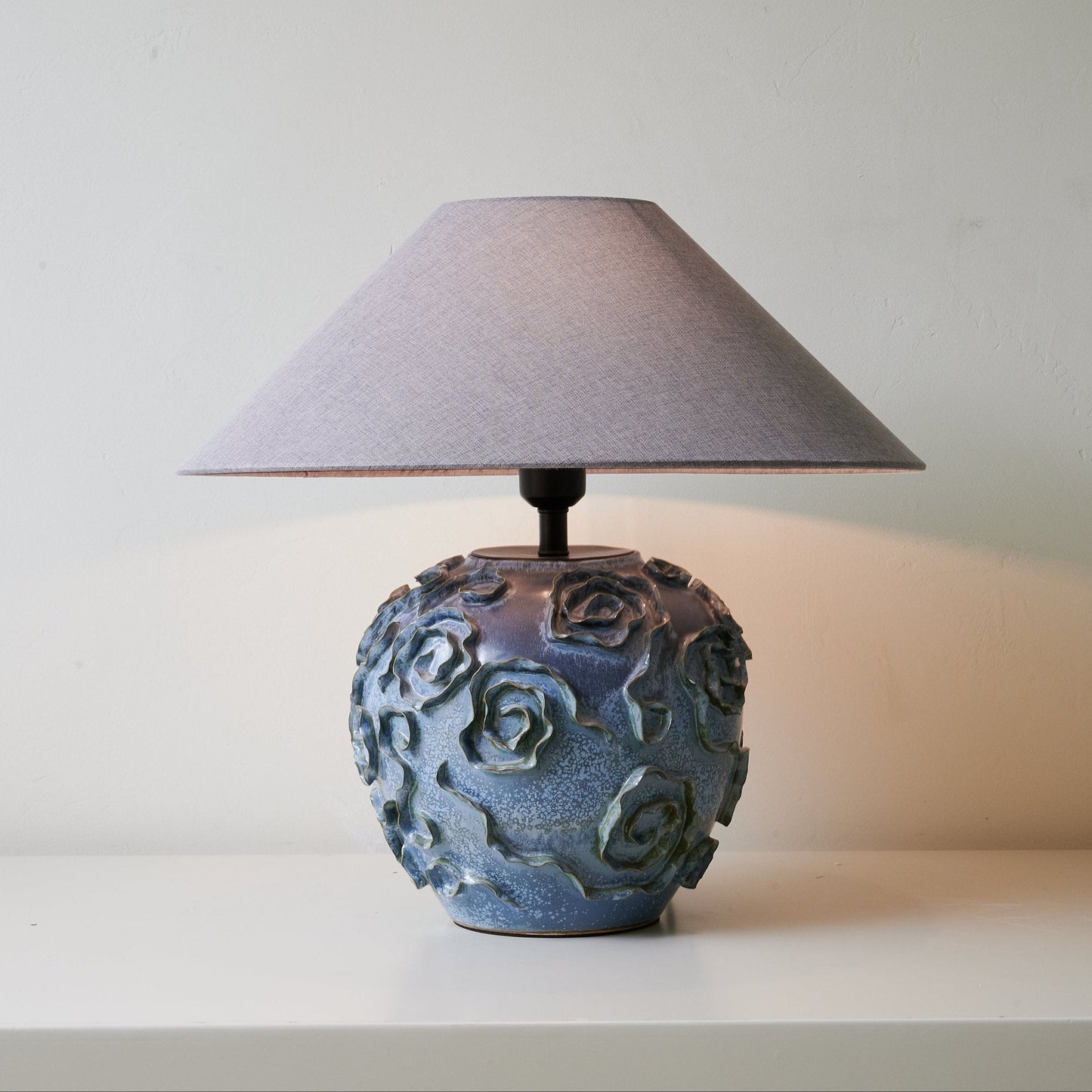 Table Lamp | Ceramic Base | Indigo Blue