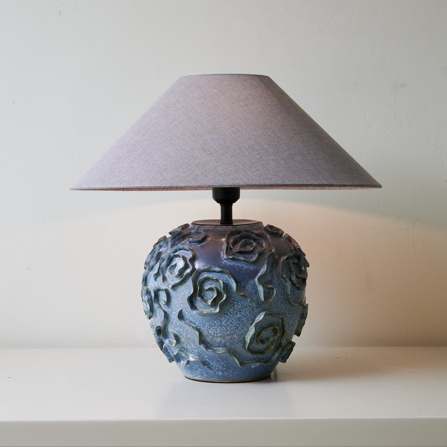 Table Lamp | Ceramic Base | Indigo Blue