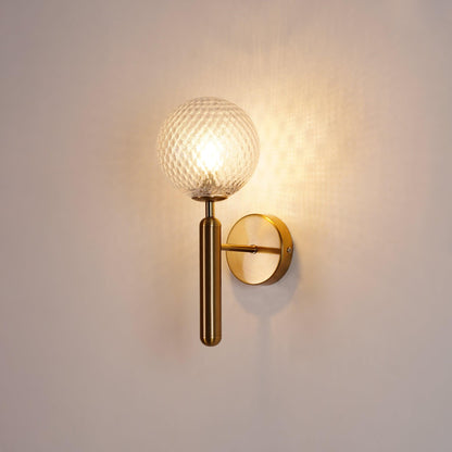 Scandiluxe Wall Light Set | Mouth-Blown Glass & Brass | Gold & Clear | 2-Piece Set