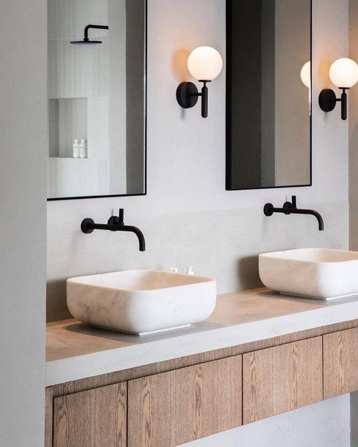 Nordica Wall Lamp | Brass & Glass | Clear & White Shades
