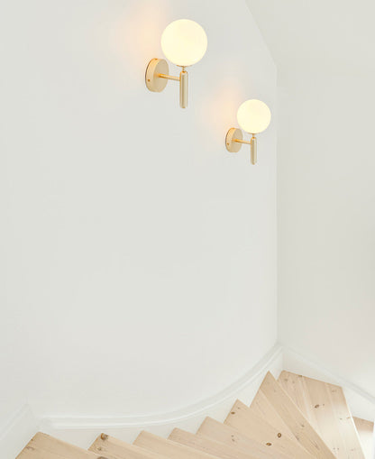 Nordica Wall Lamp | Brass & Glass | Clear & White Shades