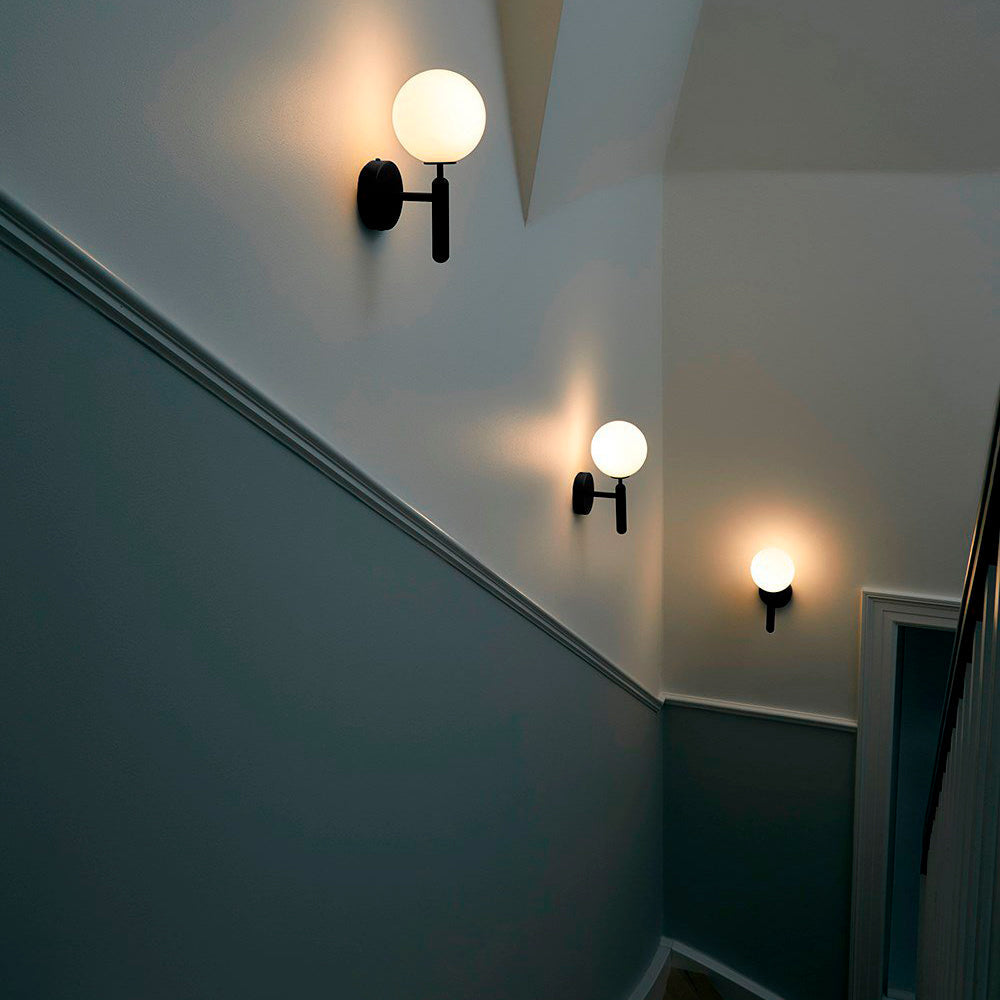 Nordica Wall Lamp | Brass & Glass | Clear & White Shades