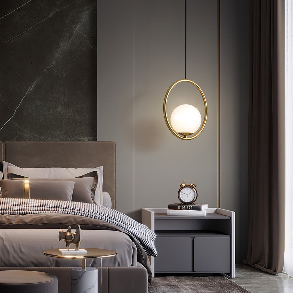 Glass Pendant Lamp | Brass & Glass | Gold, Black, Chrome