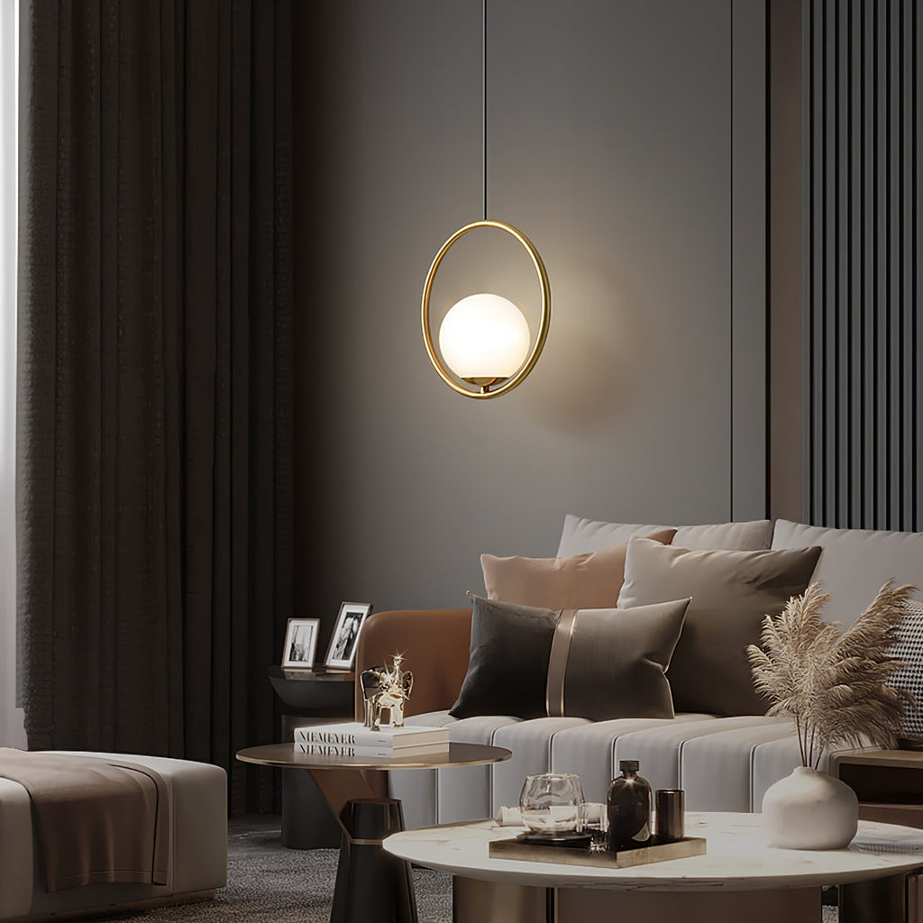 Glass Pendant Lamp | Brass & Glass | Gold, Black, Chrome