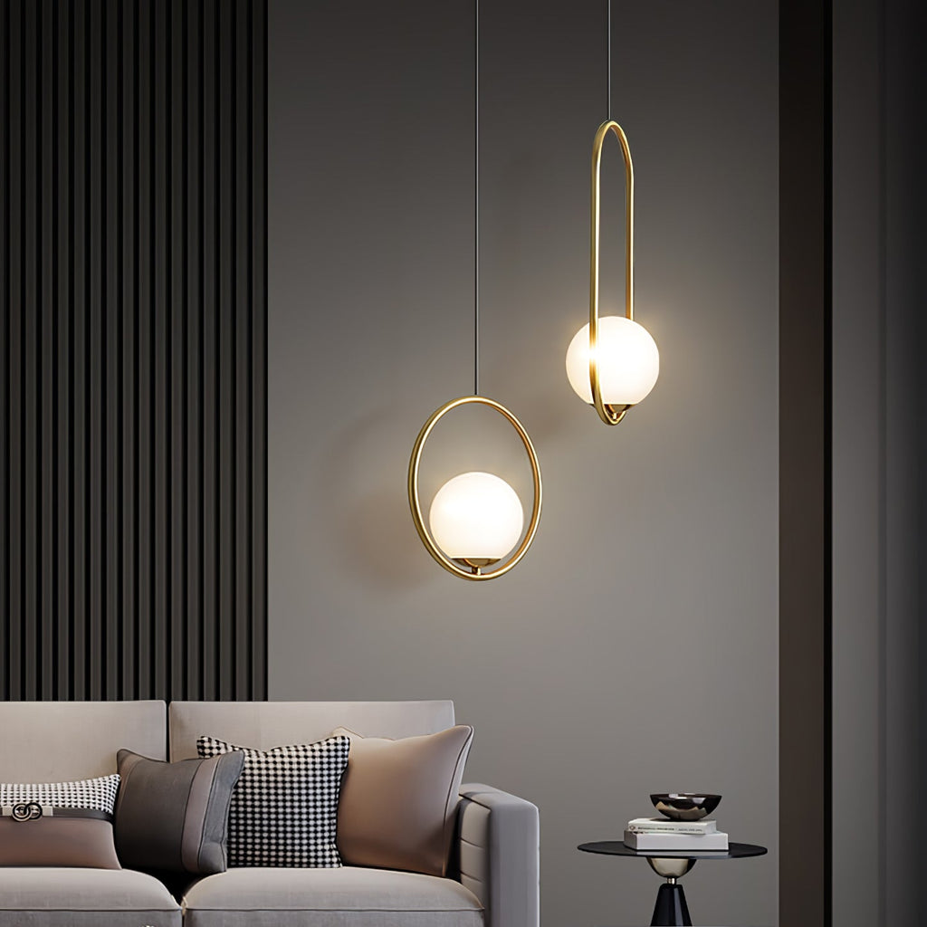 Glass Pendant Lamp | Brass & Glass | Gold, Black, Chrome