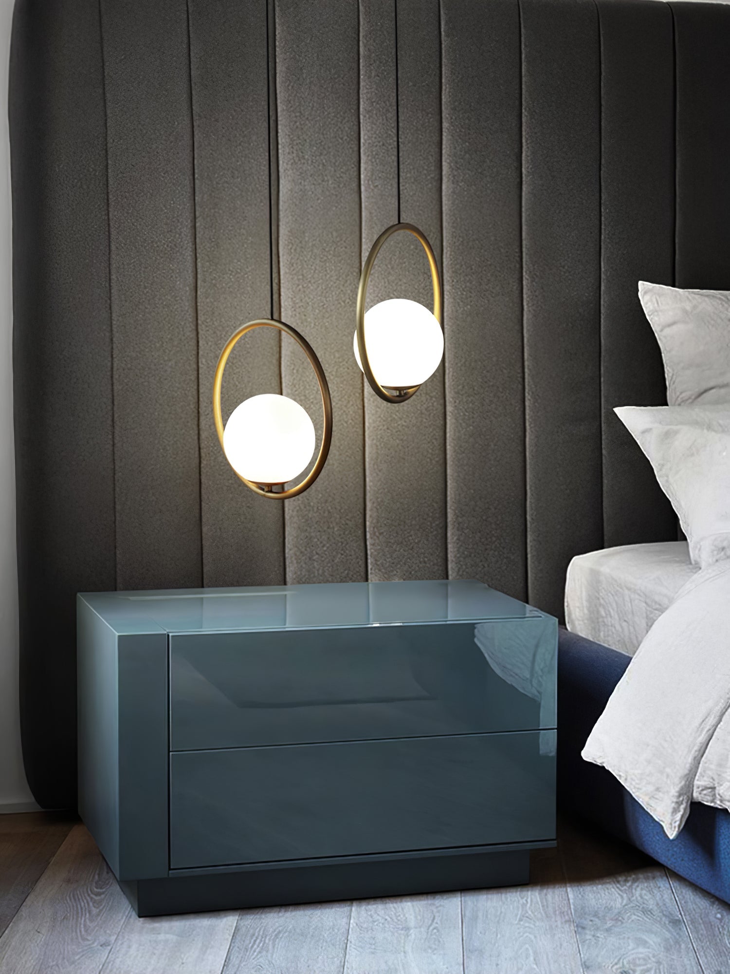 Glass Pendant Lamp | Brass & Glass | Gold, Black, Chrome