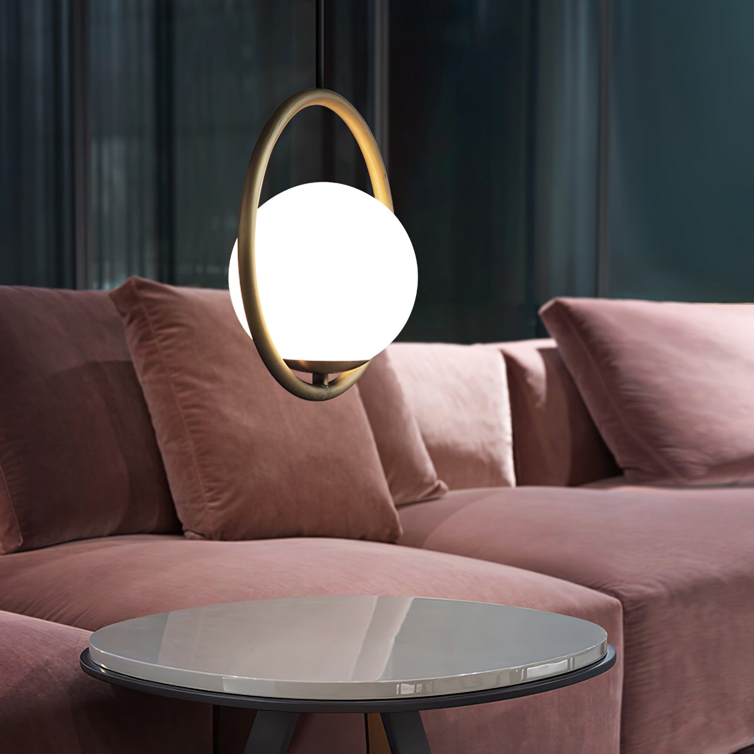 Glass Pendant Lamp | Brass & Glass | Gold, Black, Chrome