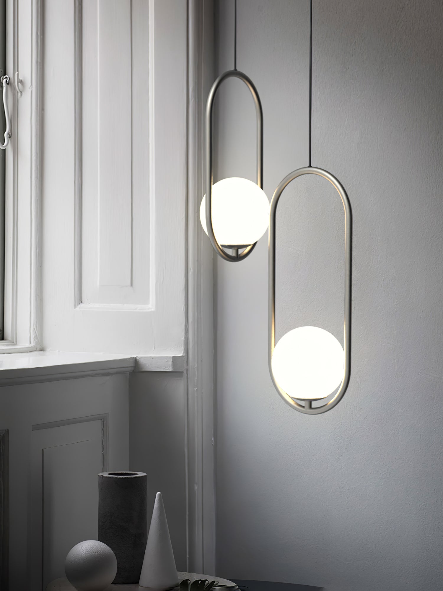 Glass Pendant Lamp | Brass & Glass | Gold, Black, Chrome