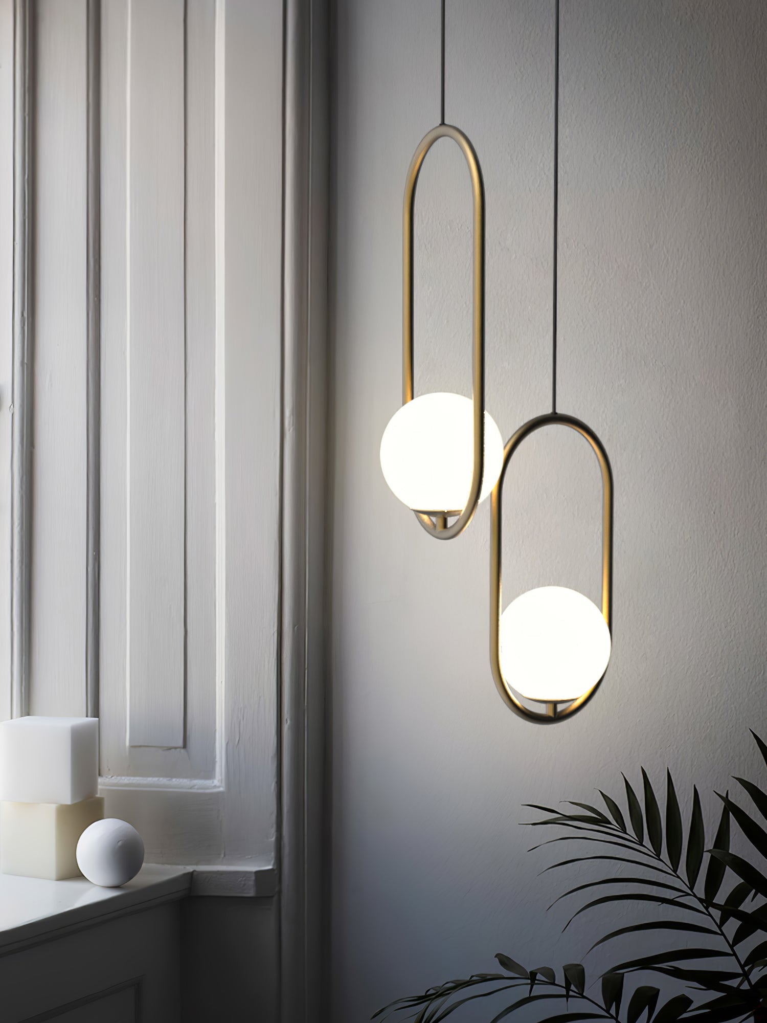 Glass Pendant Lamp | Brass & Glass | Gold, Black, Chrome
