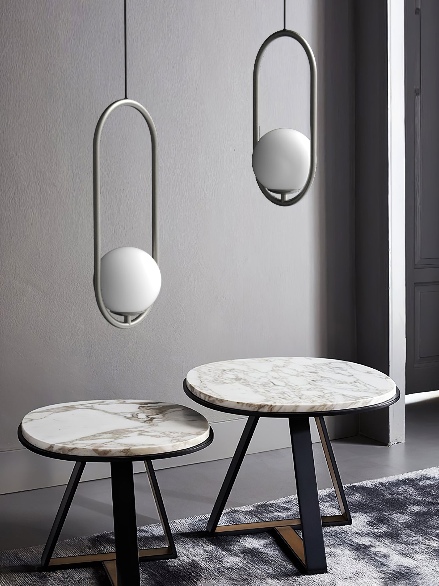 Glass Pendant Lamp | Brass & Glass | Gold, Black, Chrome