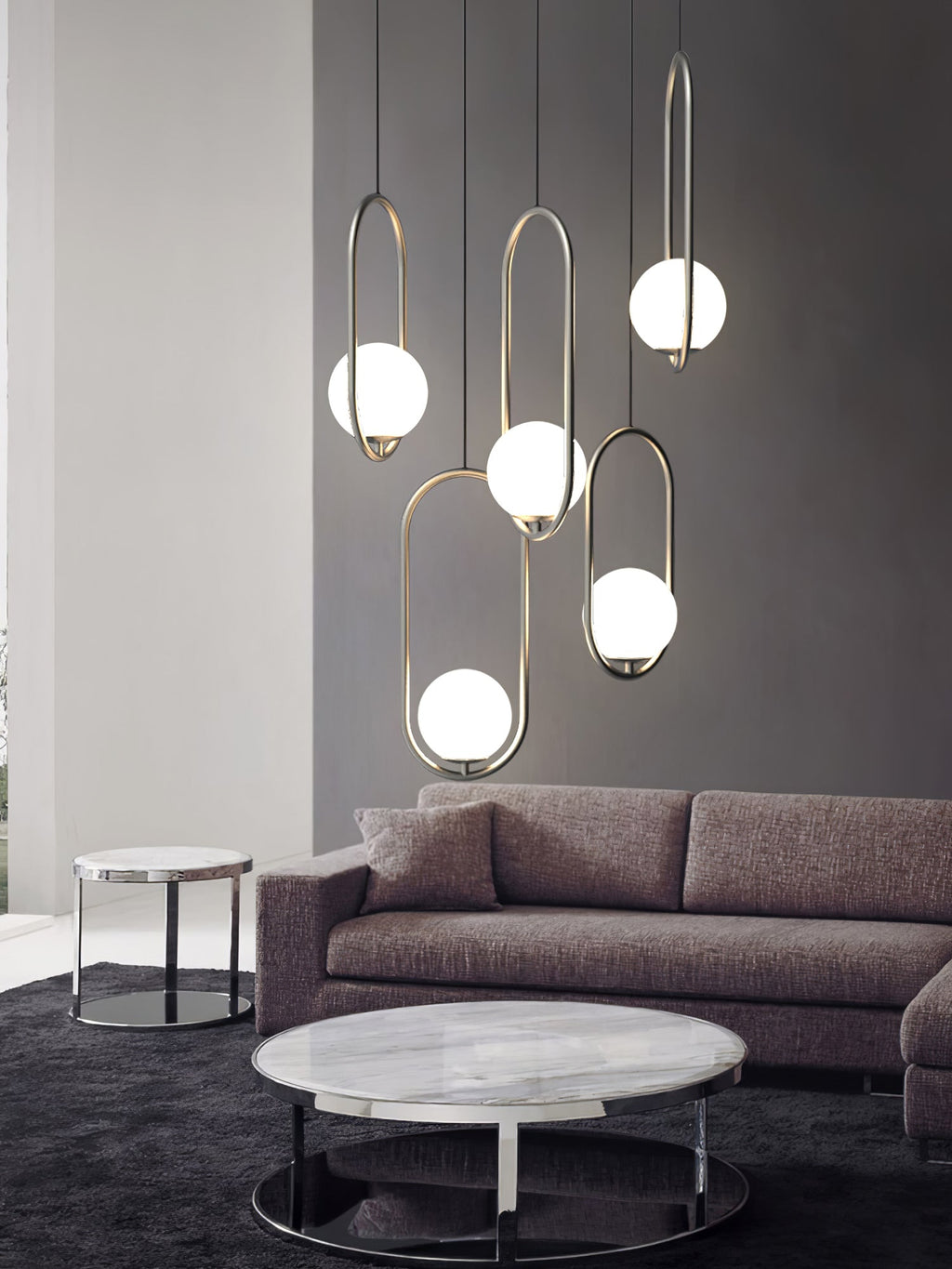 Glass Pendant Lamp | Brass & Glass | Gold, Black, Chrome