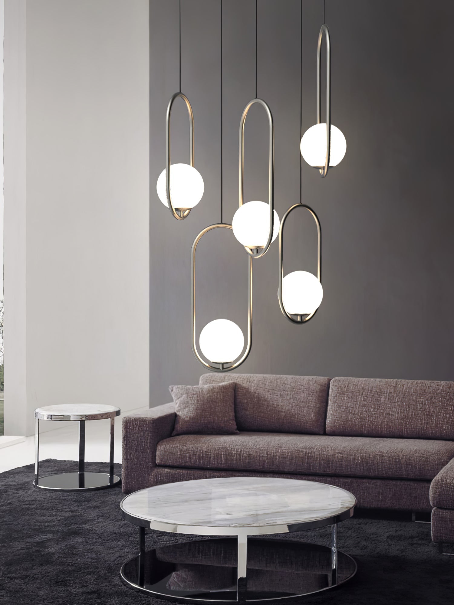 Glass Pendant Lamp | Brass & Glass | Gold, Black, Chrome