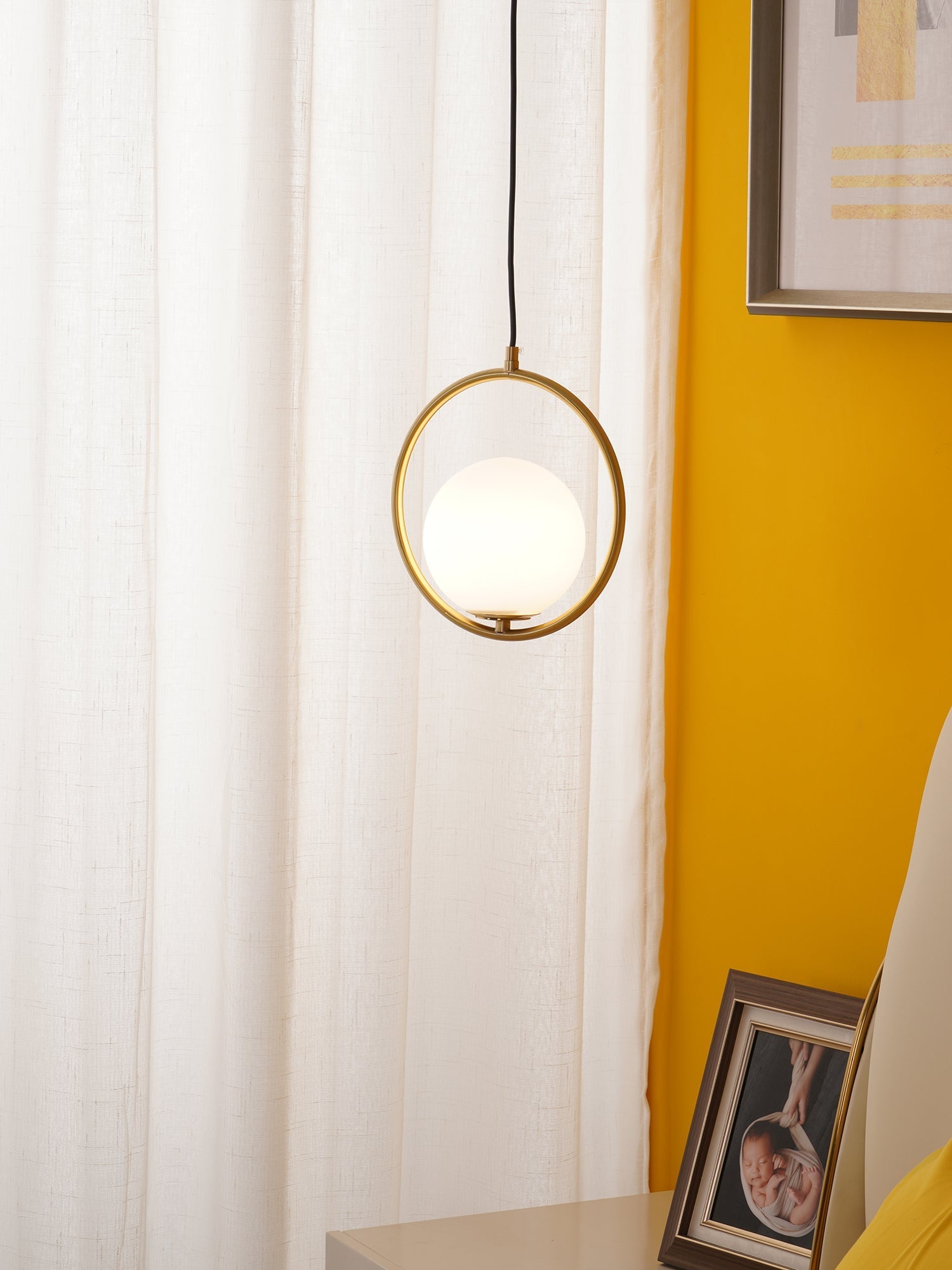 Glass Pendant Lamp | Brass & Glass | Gold, Black, Chrome