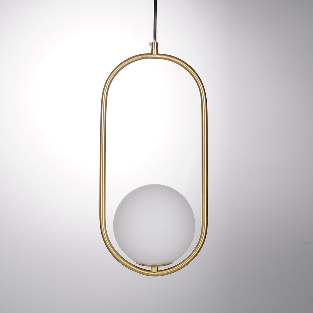 Glass Pendant Lamp | Brass & Glass | Gold, Black, Chrome