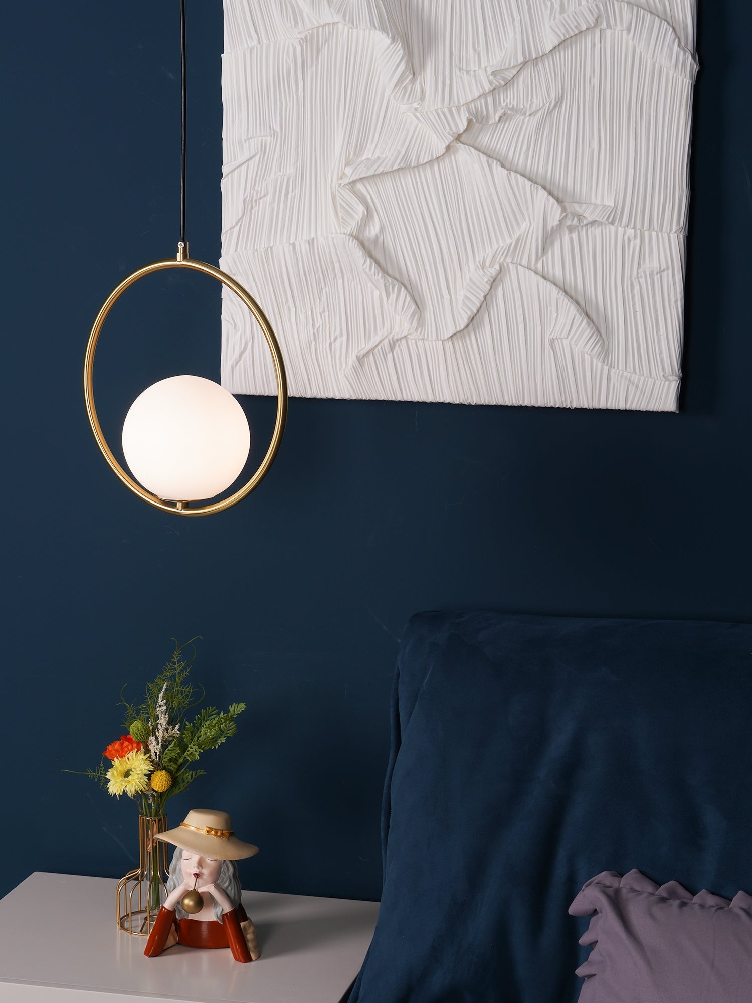 Glass Pendant Lamp | Brass & Glass | Gold, Black, Chrome