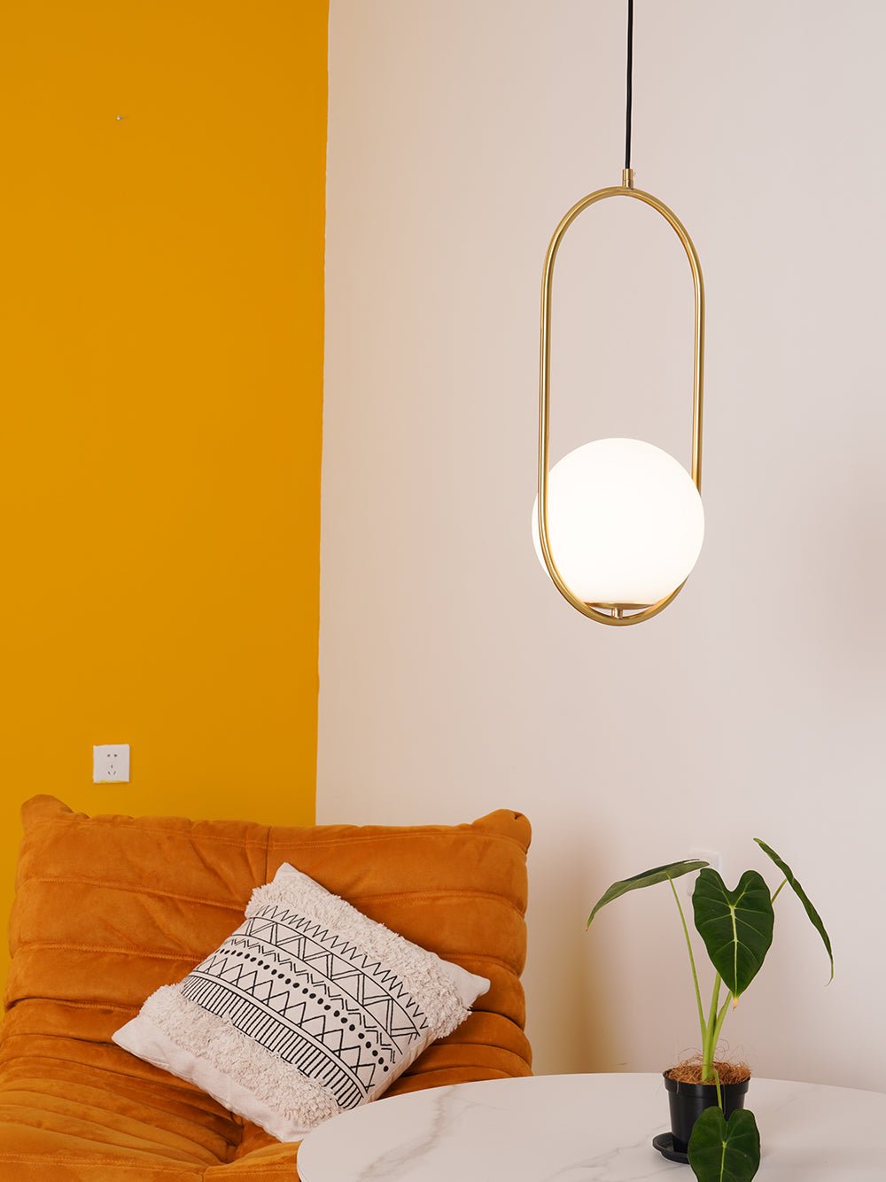 Glass Pendant Lamp | Brass & Glass | Gold, Black, Chrome
