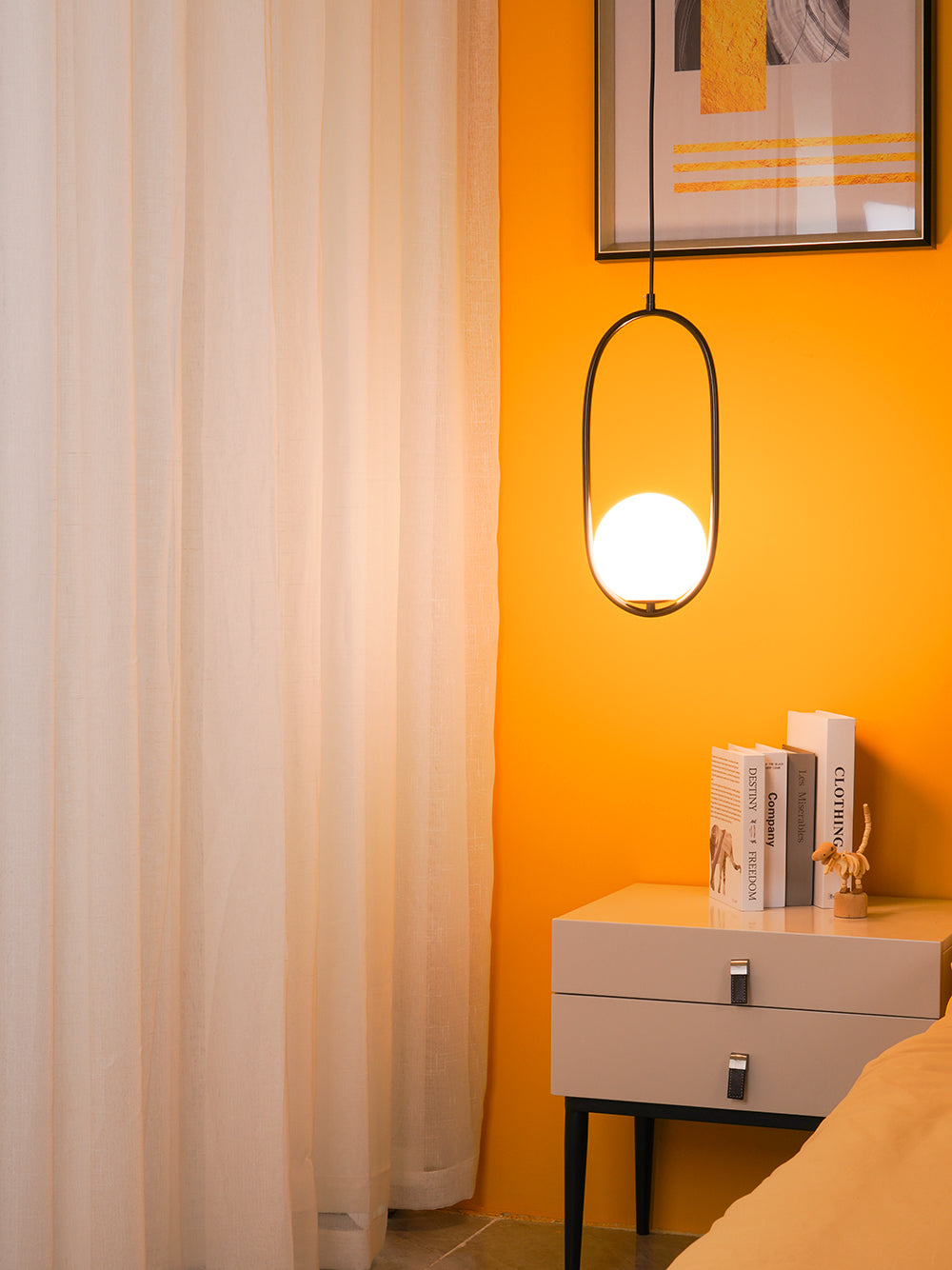 Glass Pendant Lamp | Brass & Glass | Gold, Black, Chrome