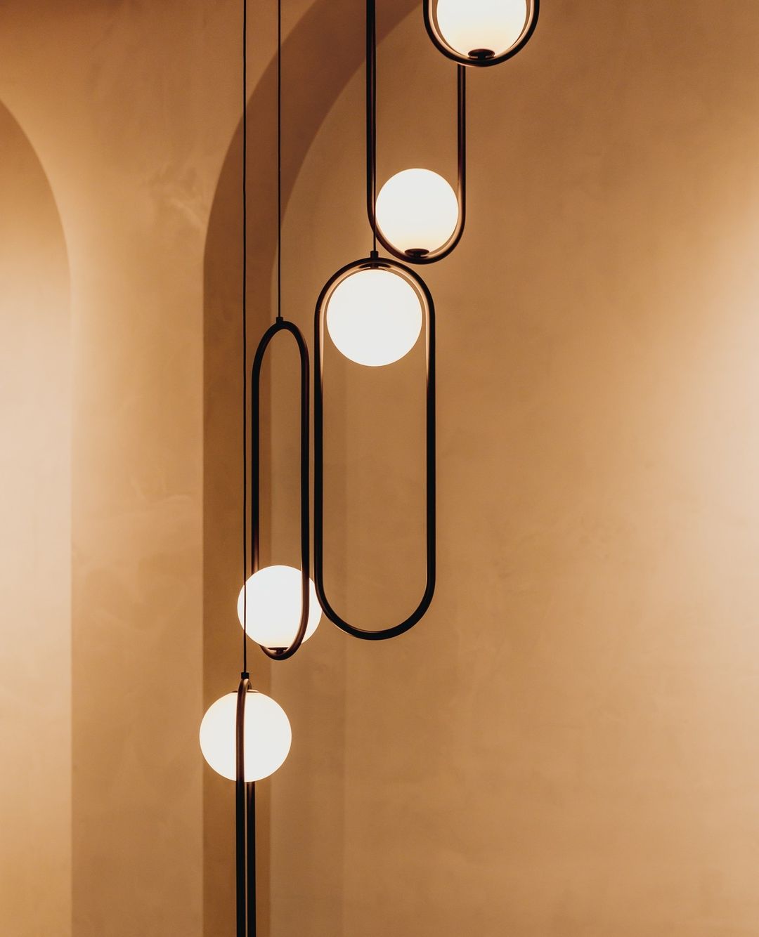 Glass Pendant Lamp | Brass & Glass | Gold, Black, Chrome