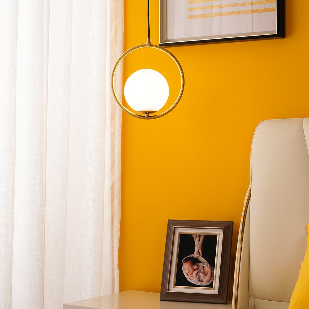 Glass Pendant Lamp | Brass & Glass | Gold, Black, Chrome