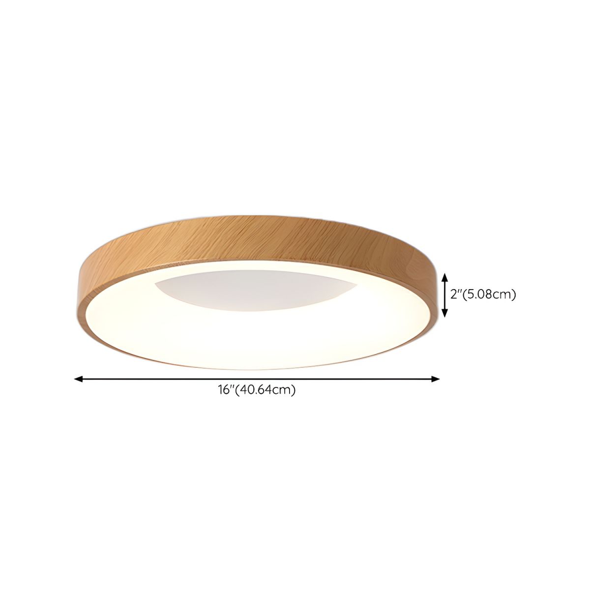 Mila Round Flush Mount Ceiling Lamp | Wood, Metal, Acrylic | White