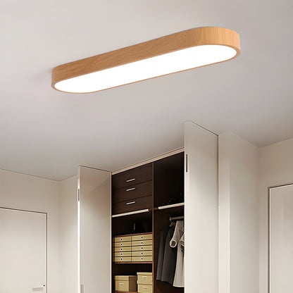 Mila Round Flush Mount Ceiling Lamp | Wood, Metal, Acrylic | White