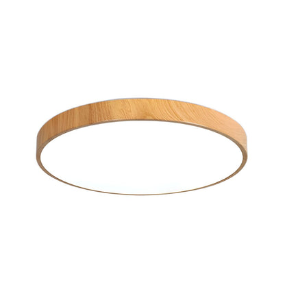 Mila Round Flush Mount Ceiling Lamp | Wood, Metal, Acrylic | White