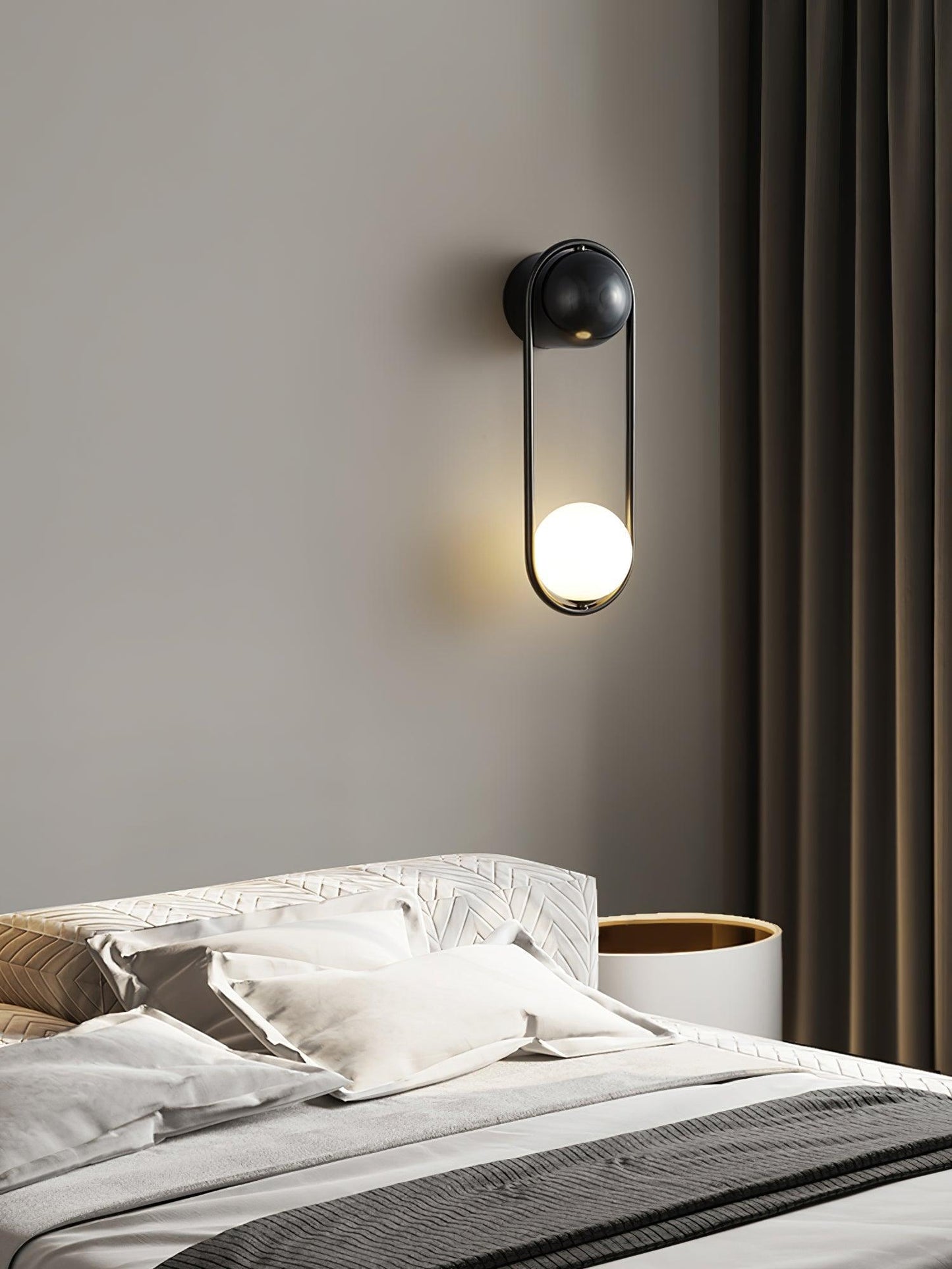 Mila Wall Lamp | Brass & Glass | Modern Design, White Shade