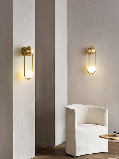 Mila Wall Lamp | Brass & Glass | Modern Design, White Shade
