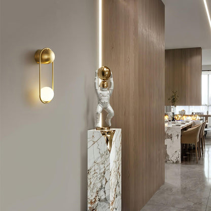 Mila Wall Lamp | Brass & Glass | Modern Design, White Shade