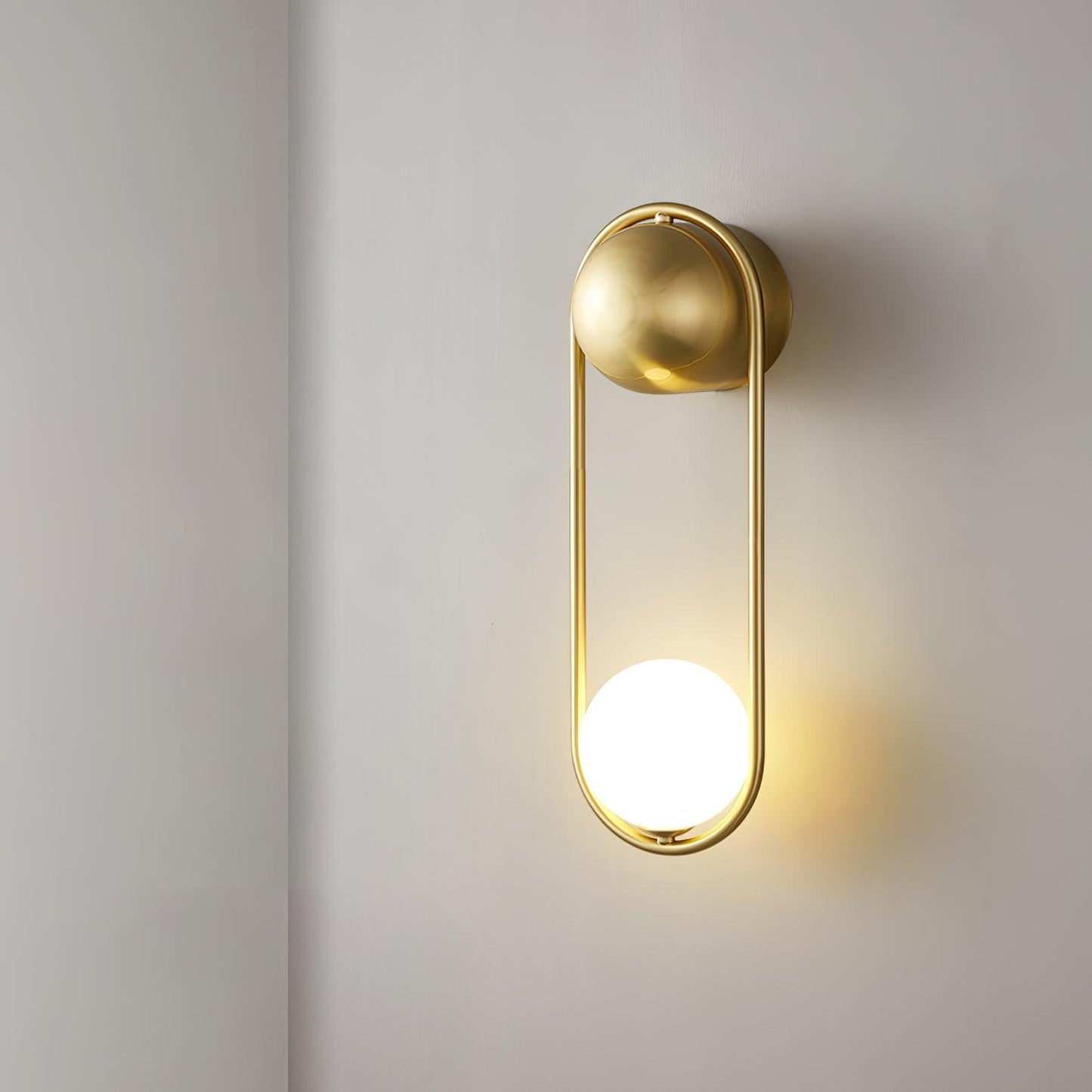 Mila Wall Lamp | Brass & Glass | Modern Design, White Shade