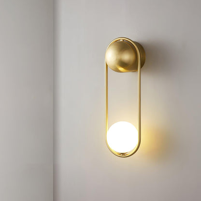 Mila Wall Lamp | Brass & Glass | Modern Design, White Shade