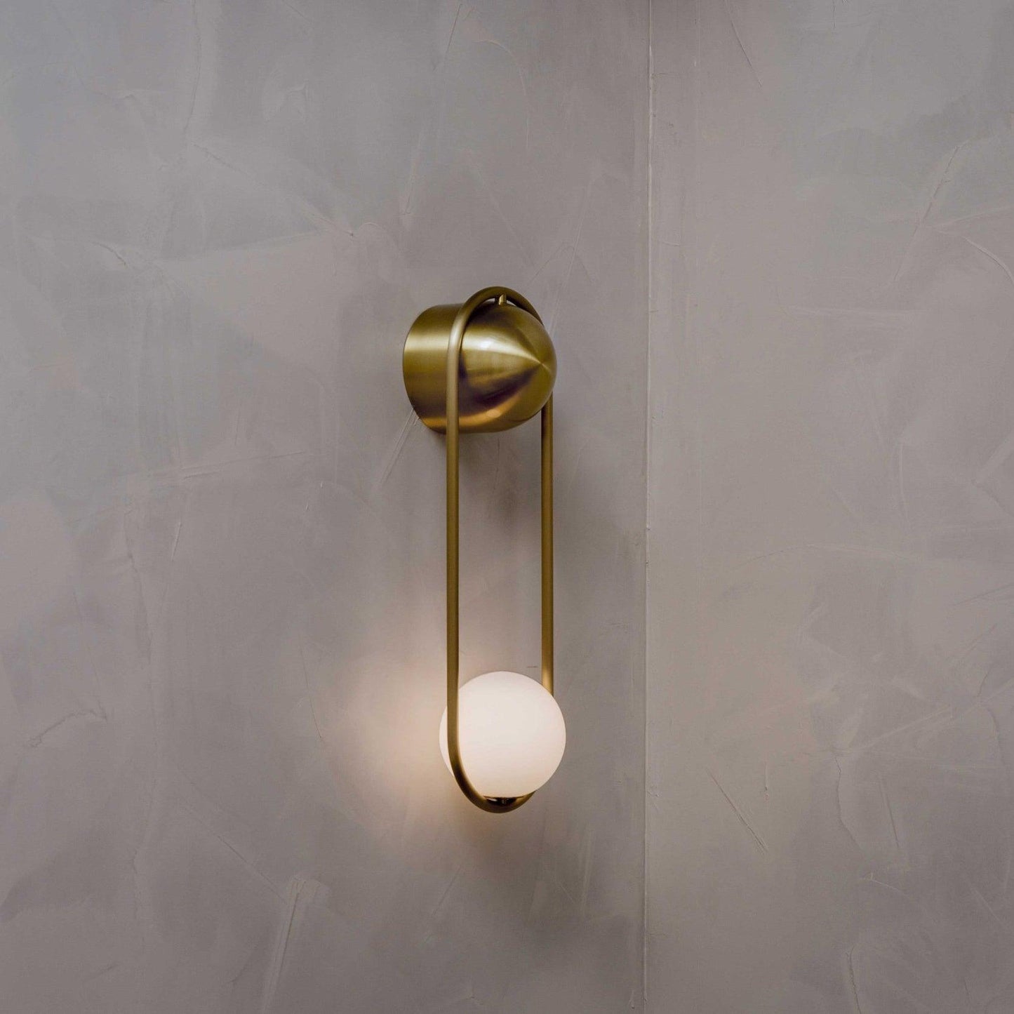Mila Wall Lamp | Brass & Glass | Modern Design, White Shade
