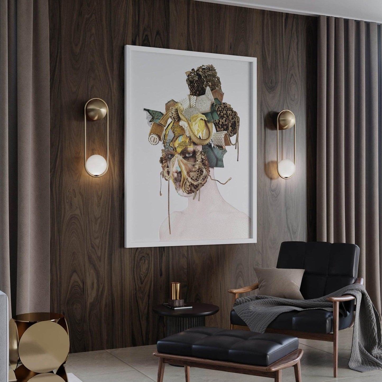 Mila Wall Lamp | Brass & Glass | Modern Design, White Shade