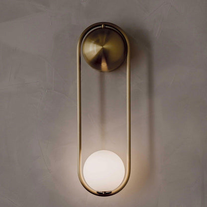 Mila Wall Lamp | Brass & Glass | Modern Design, White Shade