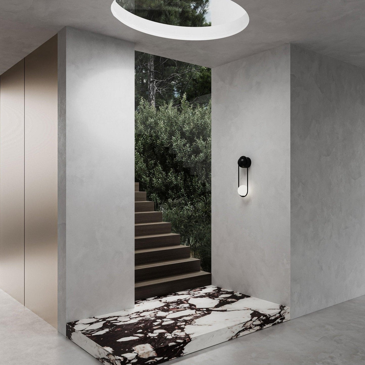 Mila Wall Lamp | Brass & Glass | Modern Design, White Shade