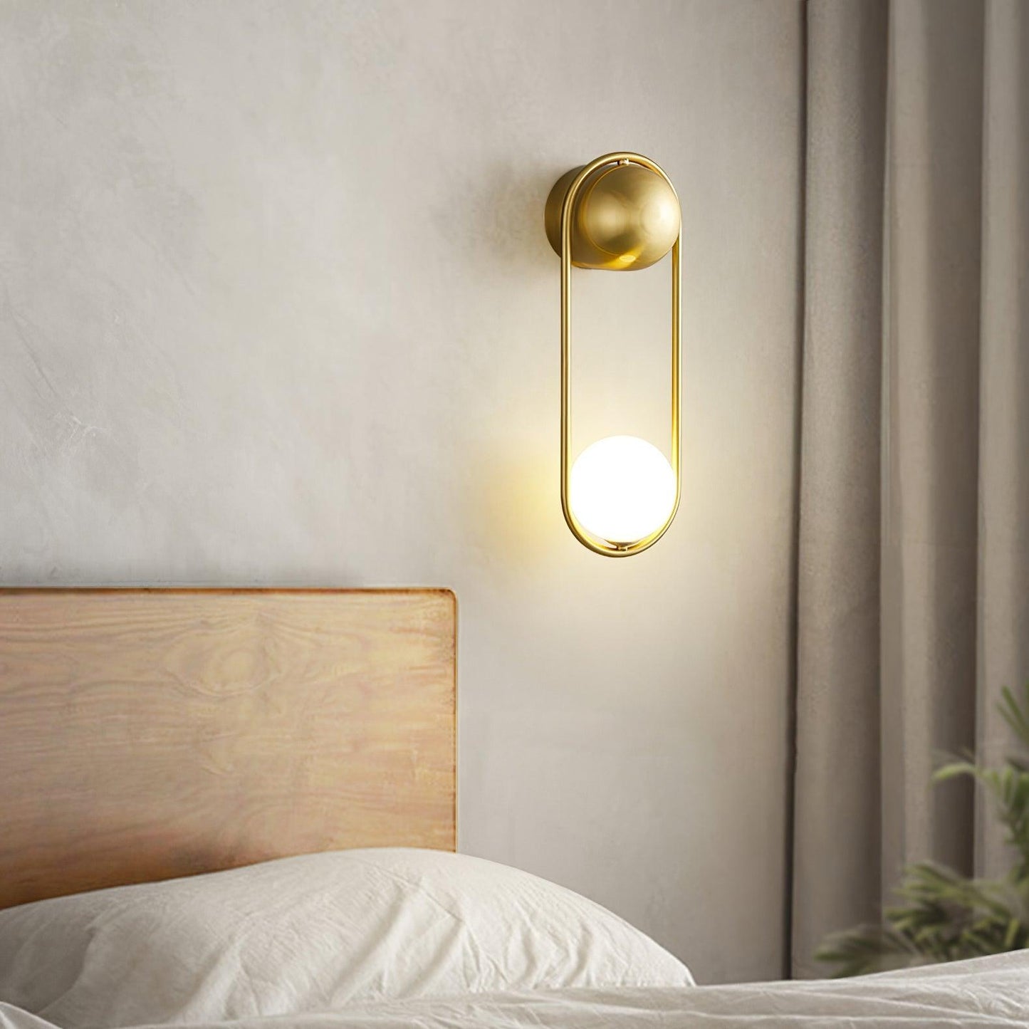 Mila Wall Lamp | Brass & Glass | Modern Design, White Shade