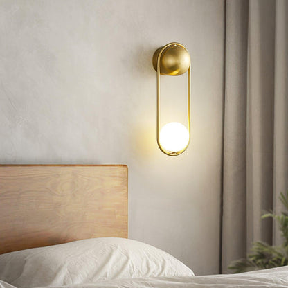 Mila Wall Lamp | Brass & Glass | Modern Design, White Shade