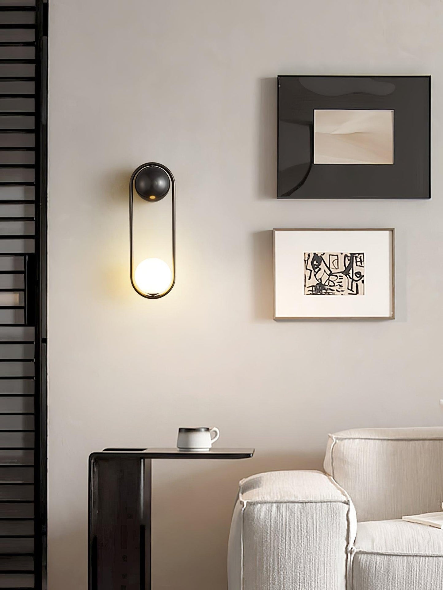 Mila Wall Lamp | Brass & Glass | Modern Design, White Shade