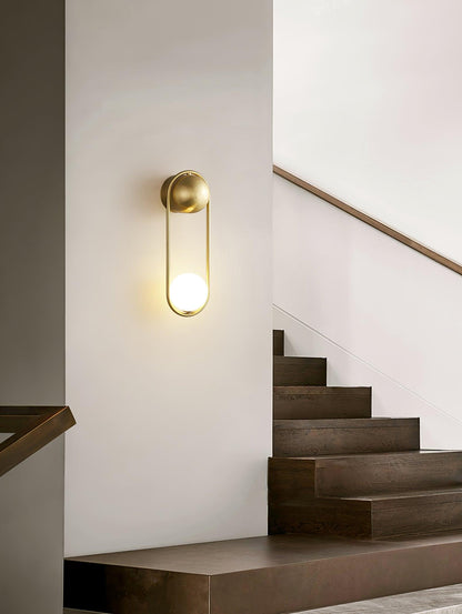 Mila Wall Lamp | Brass & Glass | Modern Design, White Shade