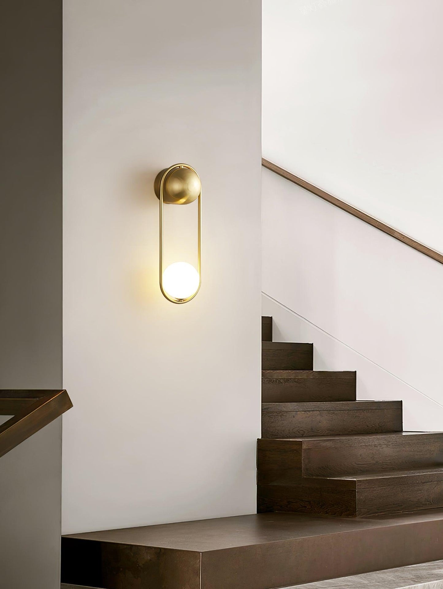 Mila Wall Lamp | Brass & Glass | Modern Design, White Shade