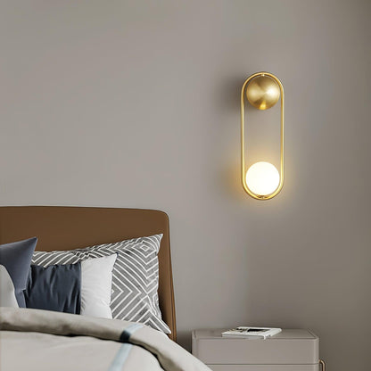 Mila Wall Lamp | Brass & Glass | Modern Design, White Shade