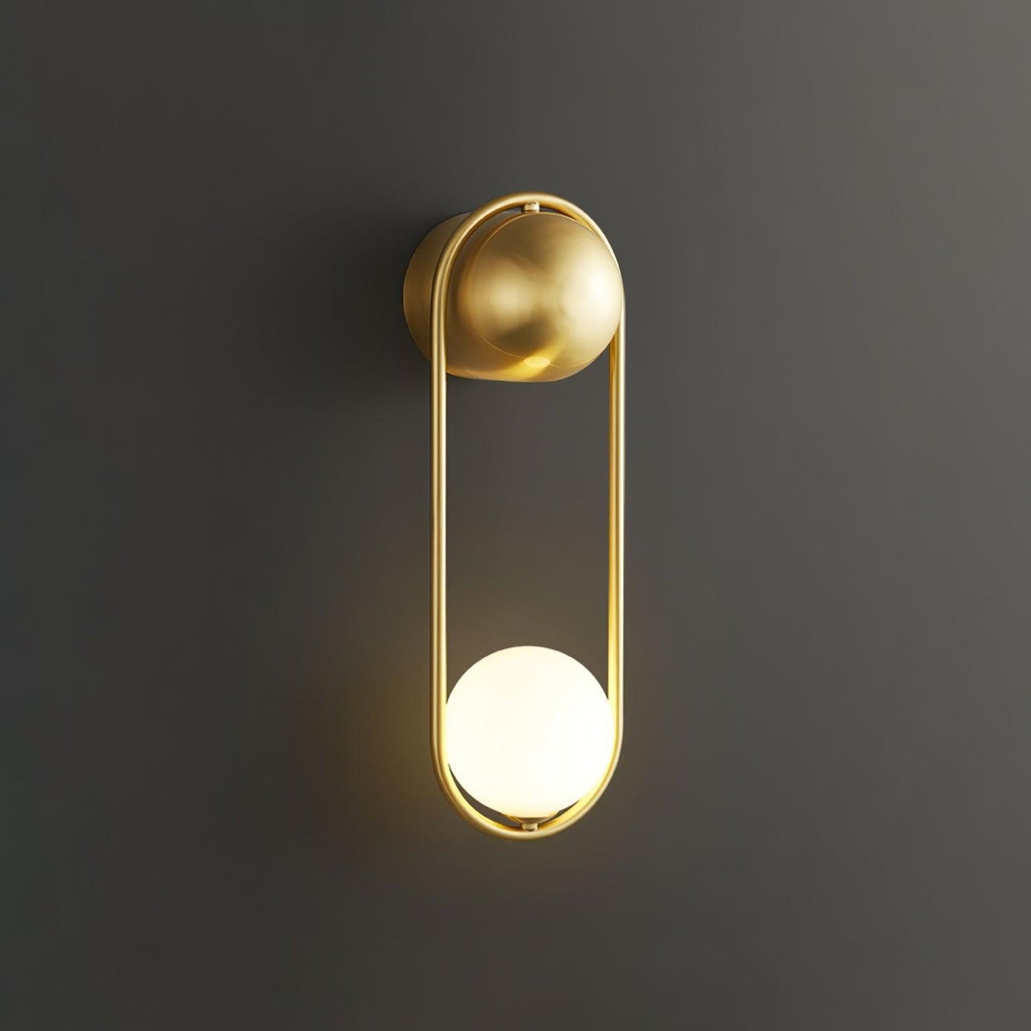 Mila Wall Lamp | Brass & Glass | Modern Design, White Shade