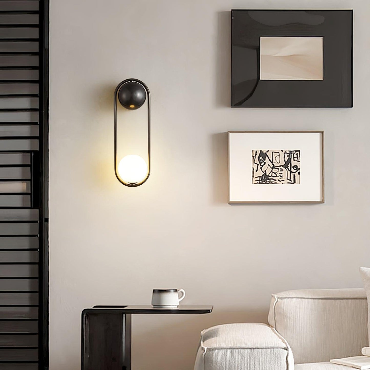 Mila Wall Lamp | Brass & Glass | Modern Design, White Shade