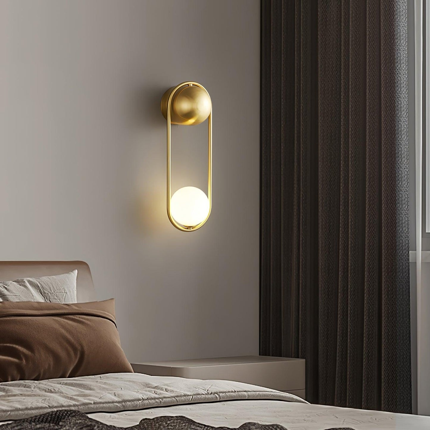 Mila Wall Lamp | Brass & Glass | Modern Design, White Shade